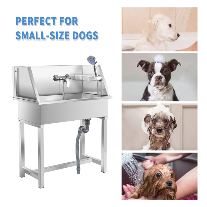 Ledel 34" Stainless Steel Dog Grooming Bath Tub Pet Dog Cat Washing Station & Reviews Wayfair